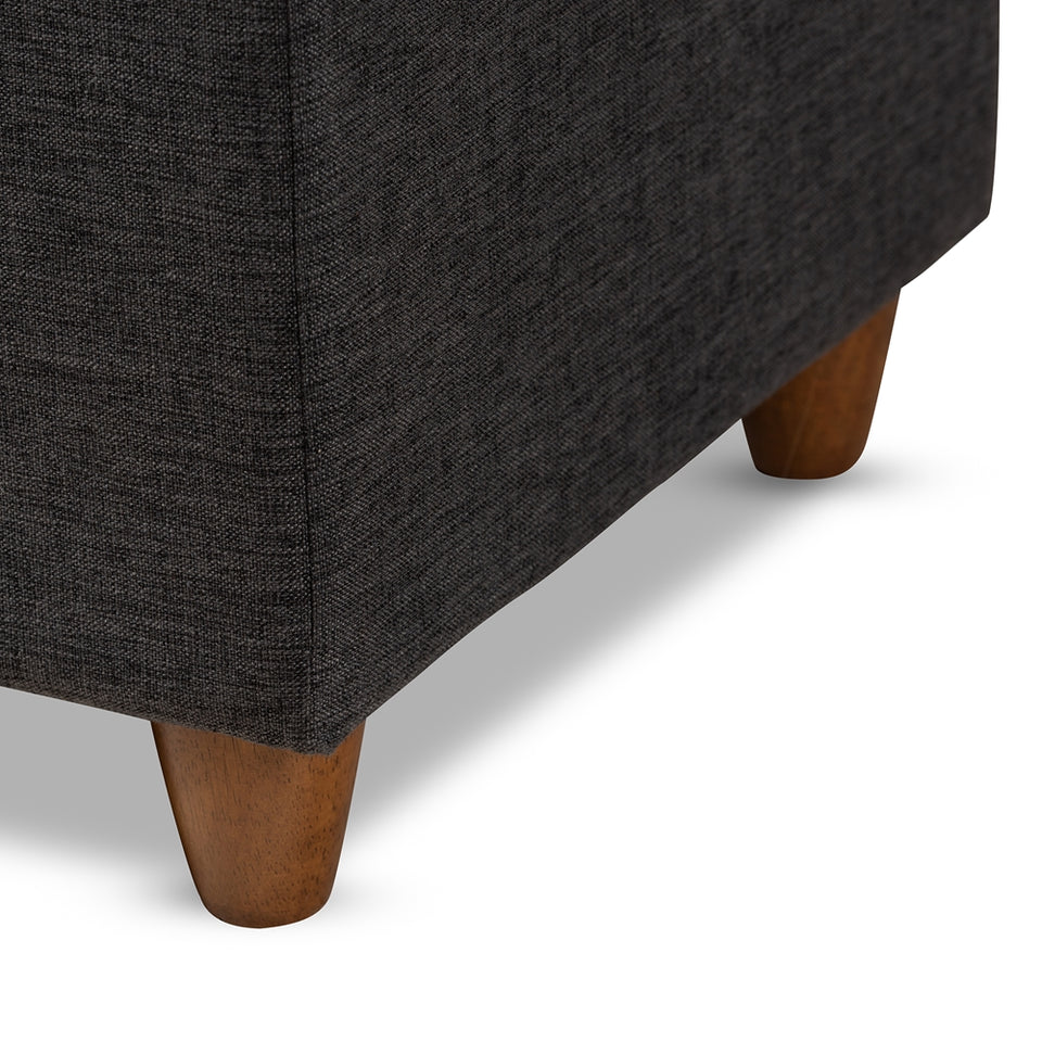 Marlisa mid-century modern upholstered button tufted storage ottoman bench.