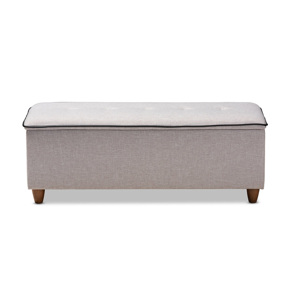 Marlisa mid-century modern upholstered button tufted storage ottoman bench.