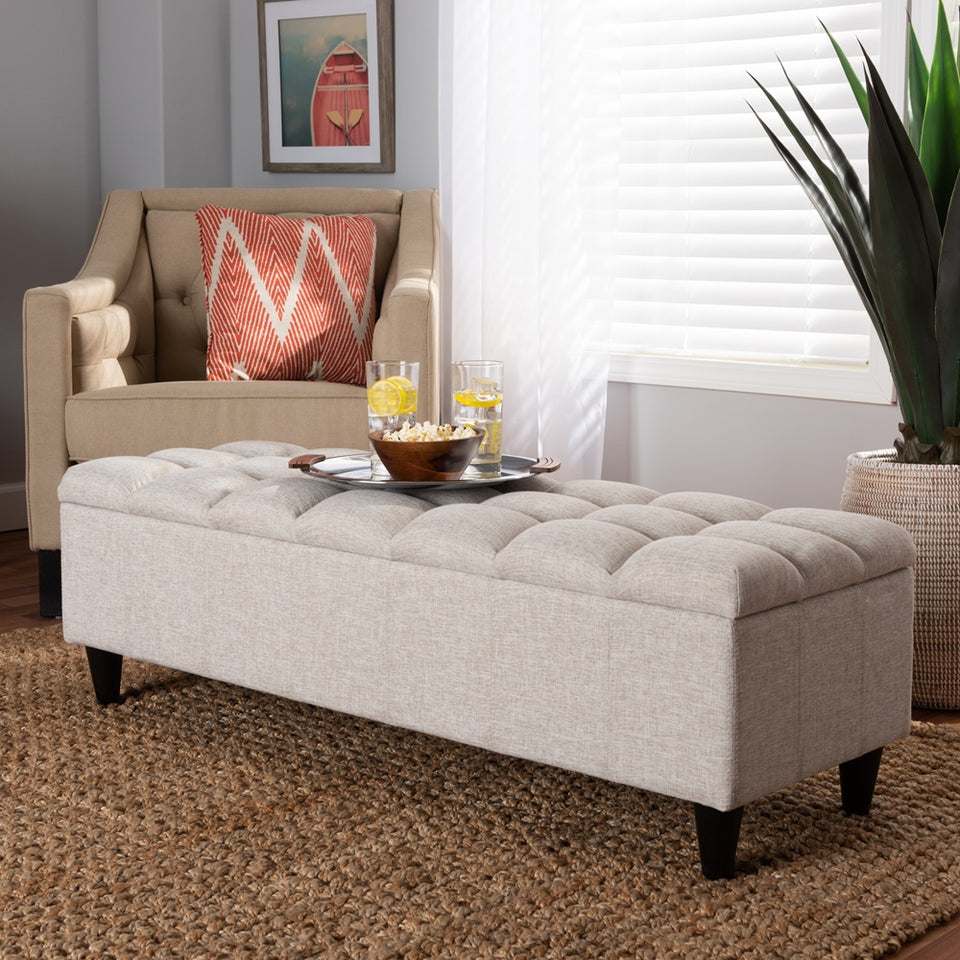 Brette mid-century modern storage bench ottoman.