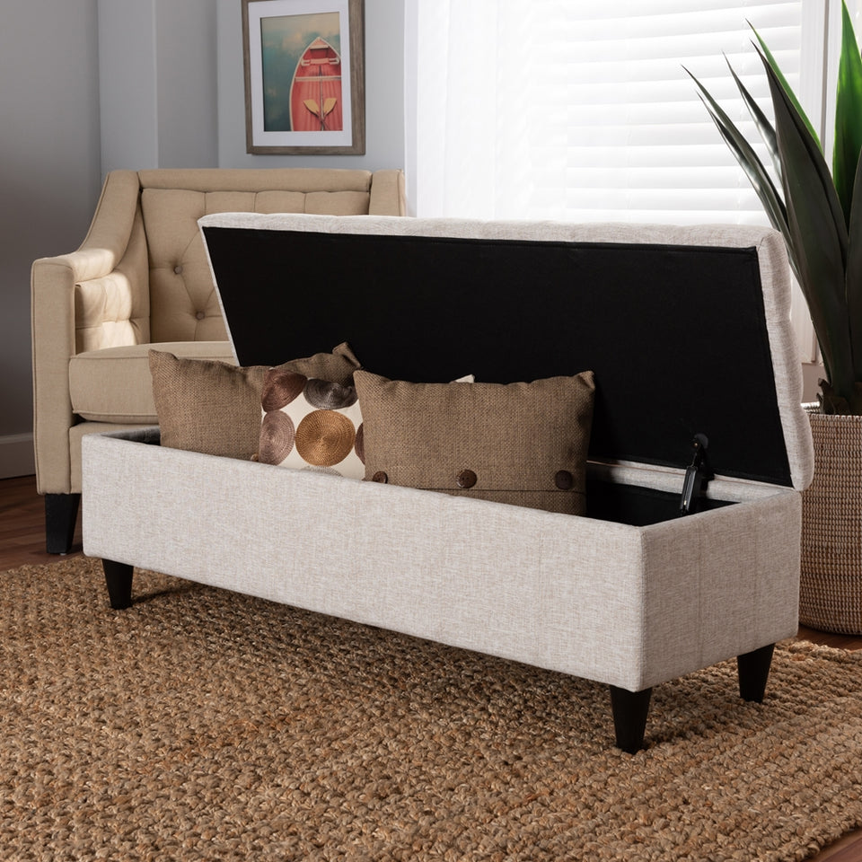 Brette mid-century modern storage bench ottoman.