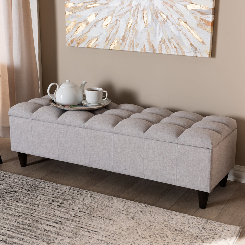 Brette mid-century modern storage bench ottoman.