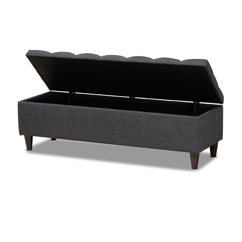 Brette mid-century modern storage bench ottoman.