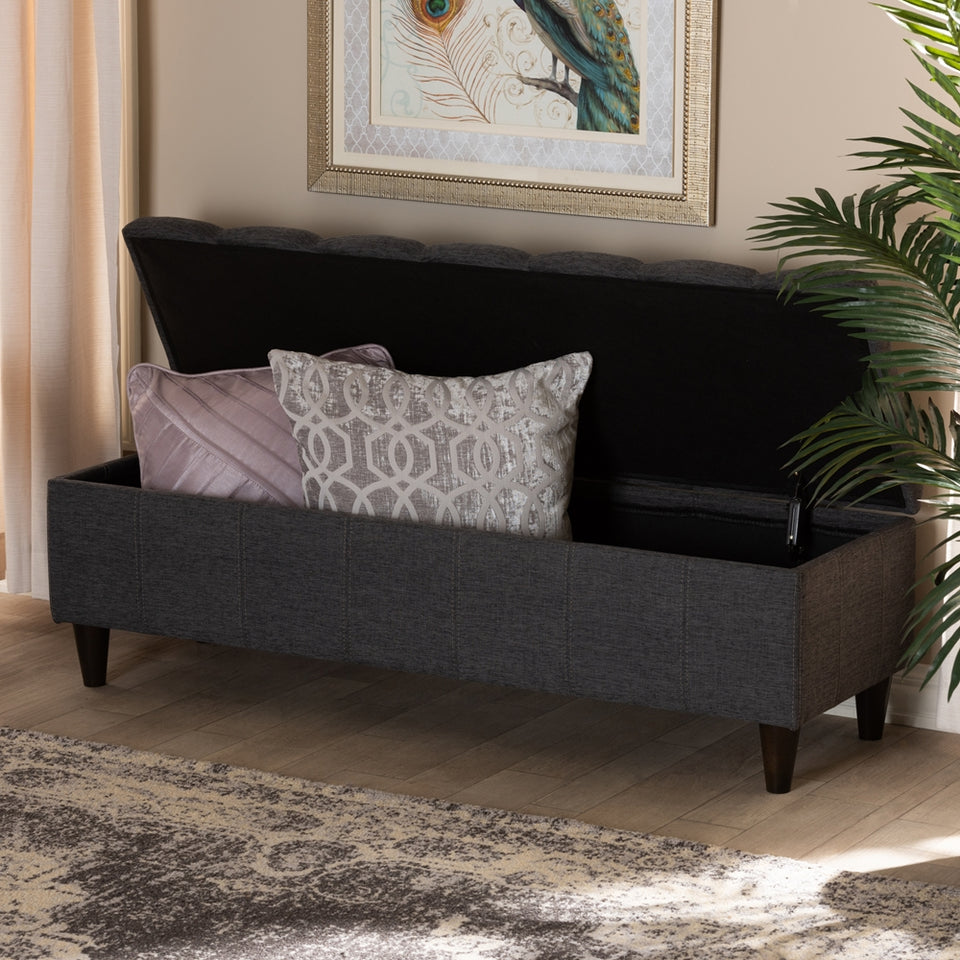Brette mid-century modern storage bench ottoman.