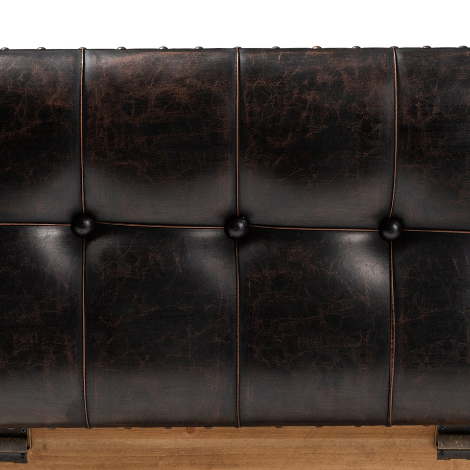 Marelli rustic 2-piece wood storage trunk ottoman set.