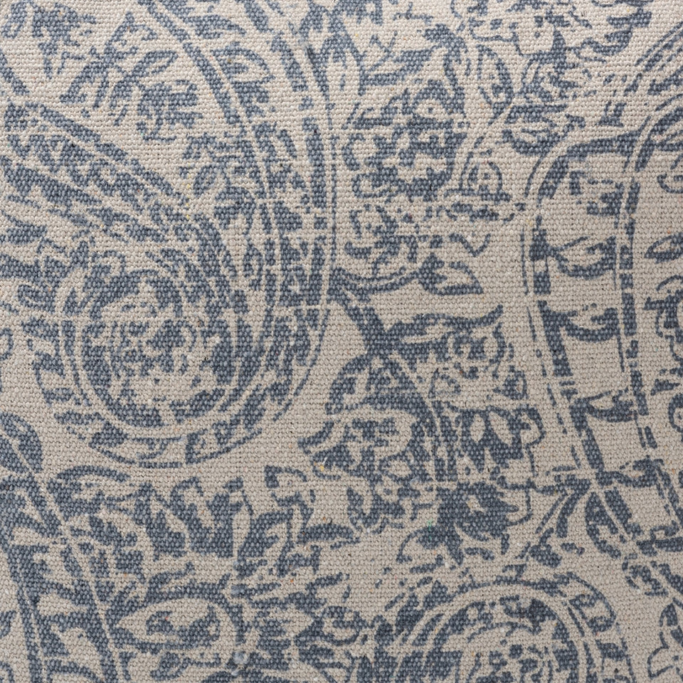 Juvita modern and contemporary handwoven cotton paisley pouf ottoman.