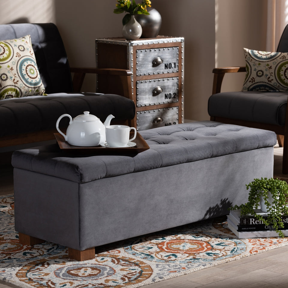 Roanok modern storage ottoman bench.