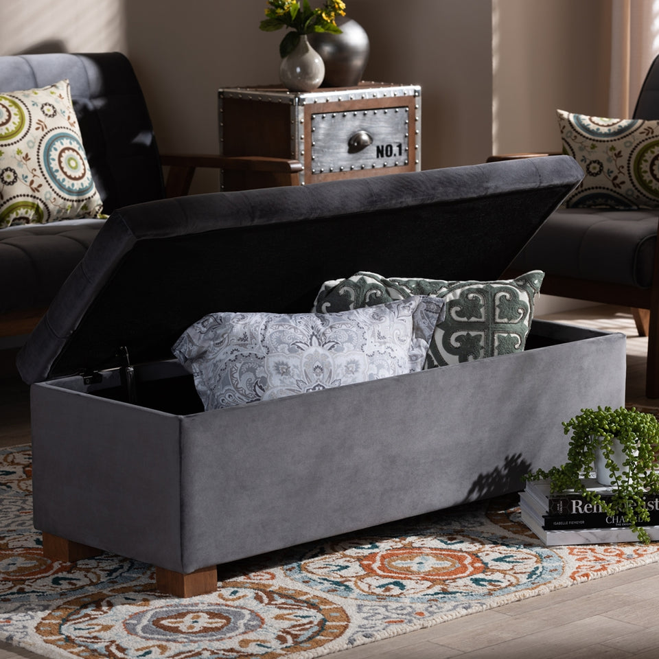 Roanok modern storage ottoman bench.