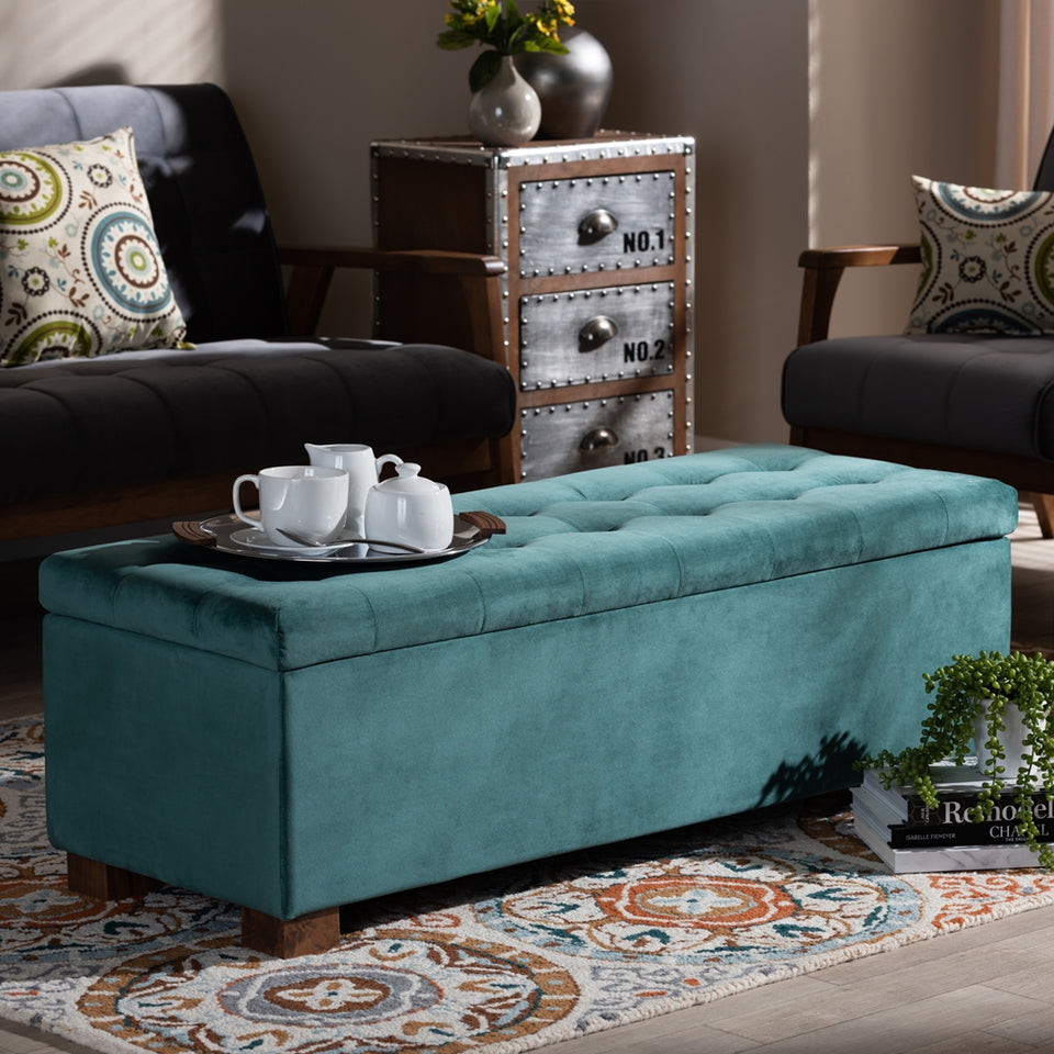 Roanok modern storage ottoman bench.