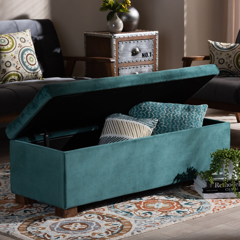 Hannah modern storage ottoman bench.