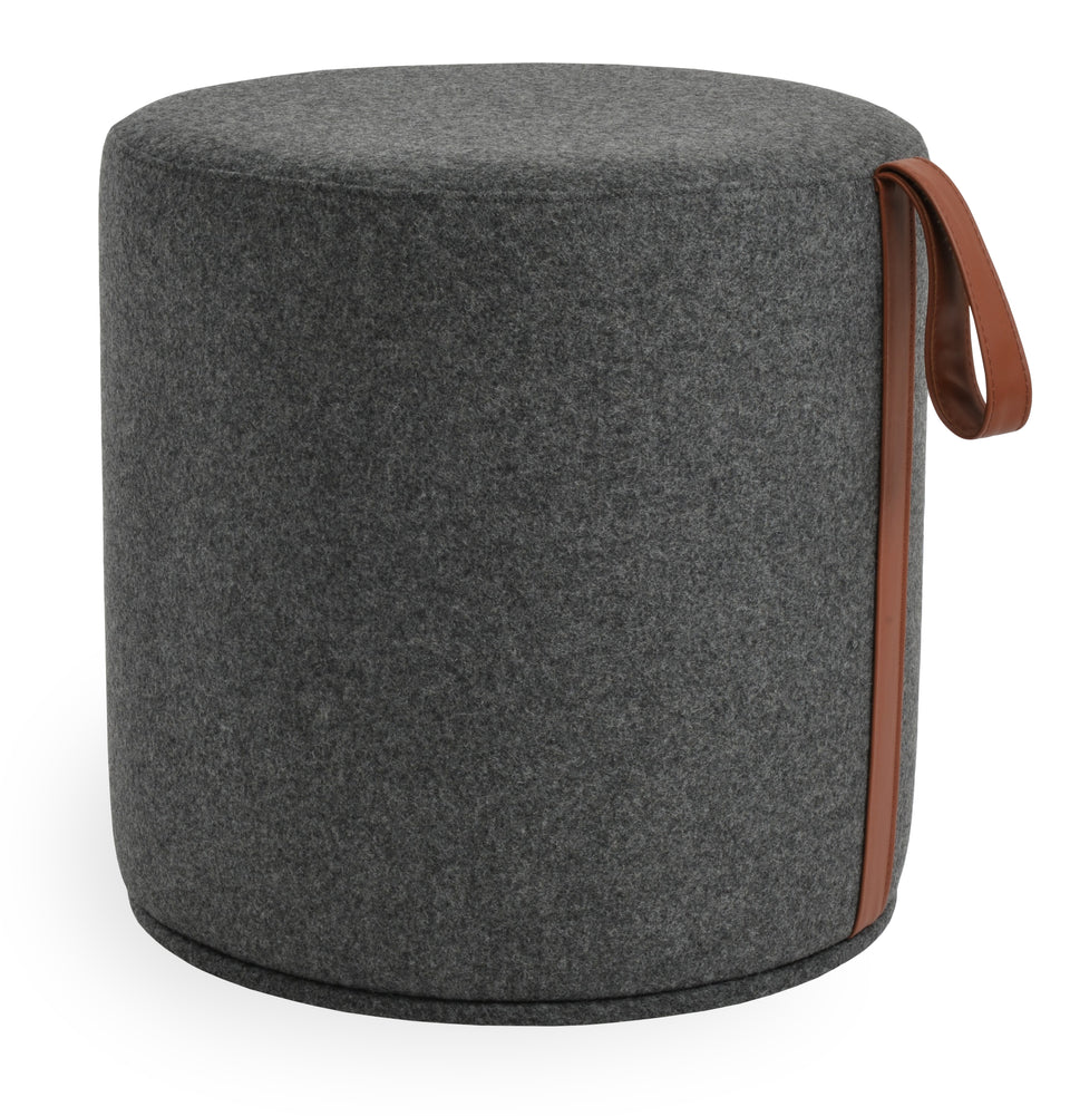 Celine Pouf With Handle 17.7" X 17.7".