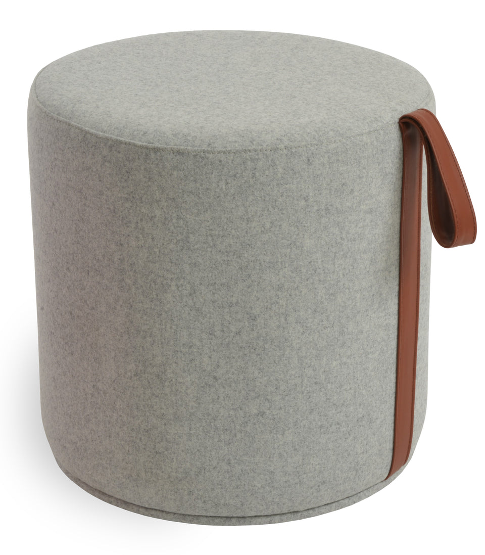 Celine Pouf With Handle 17.7" X 17.7".