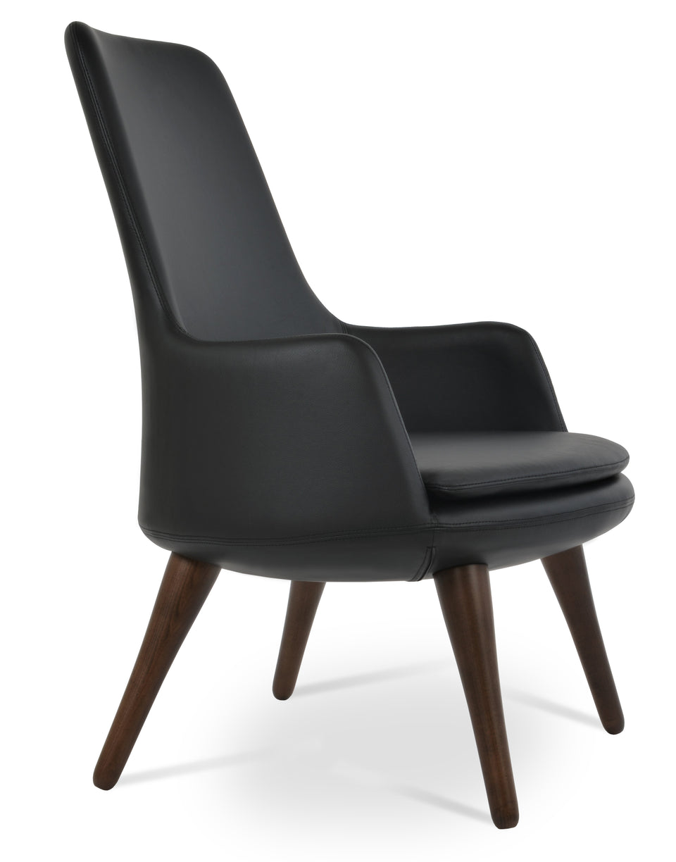 Dervish Lounge High Back 4 Legs Wood.