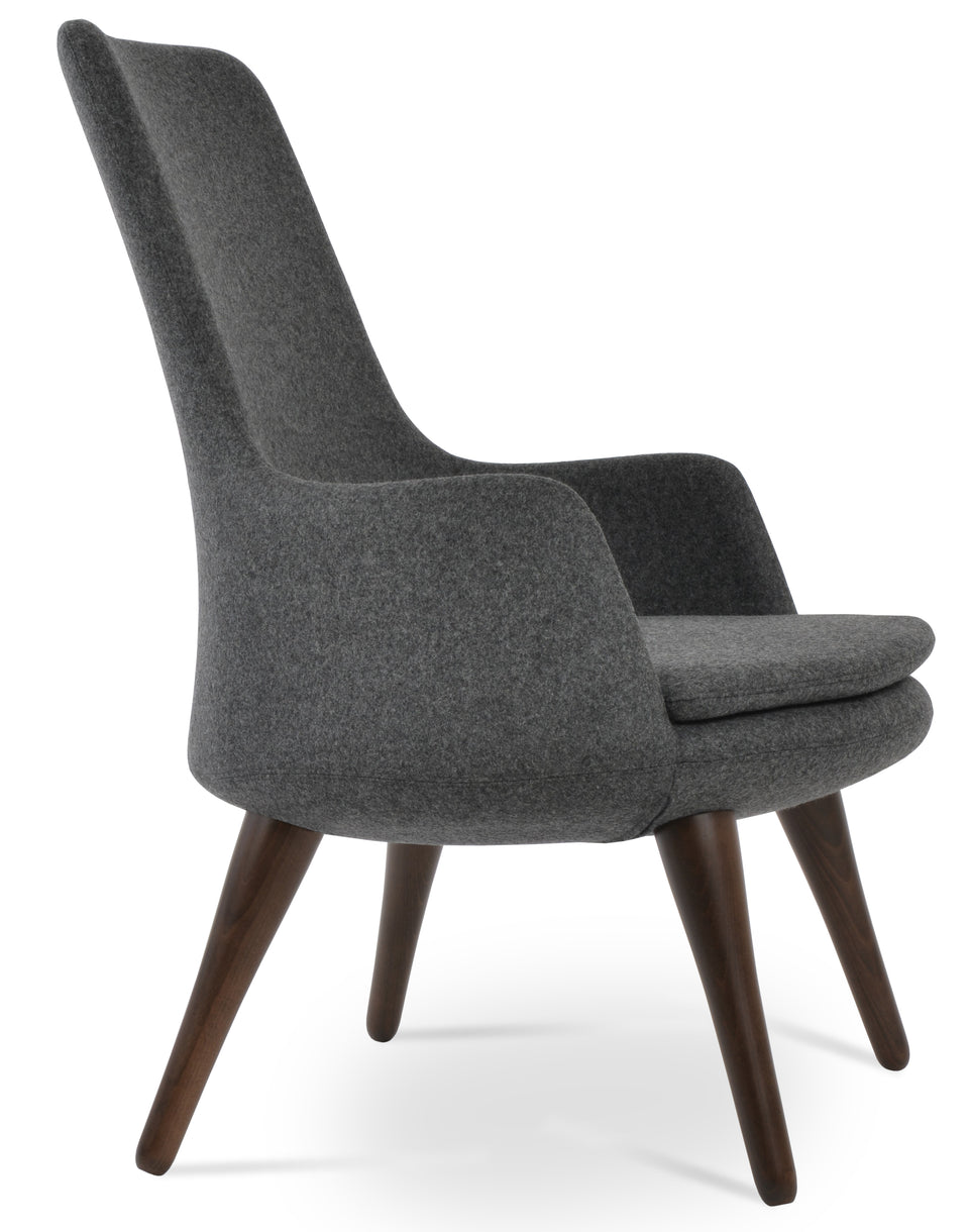 Dervish Lounge High Back 4 Legs Wood.