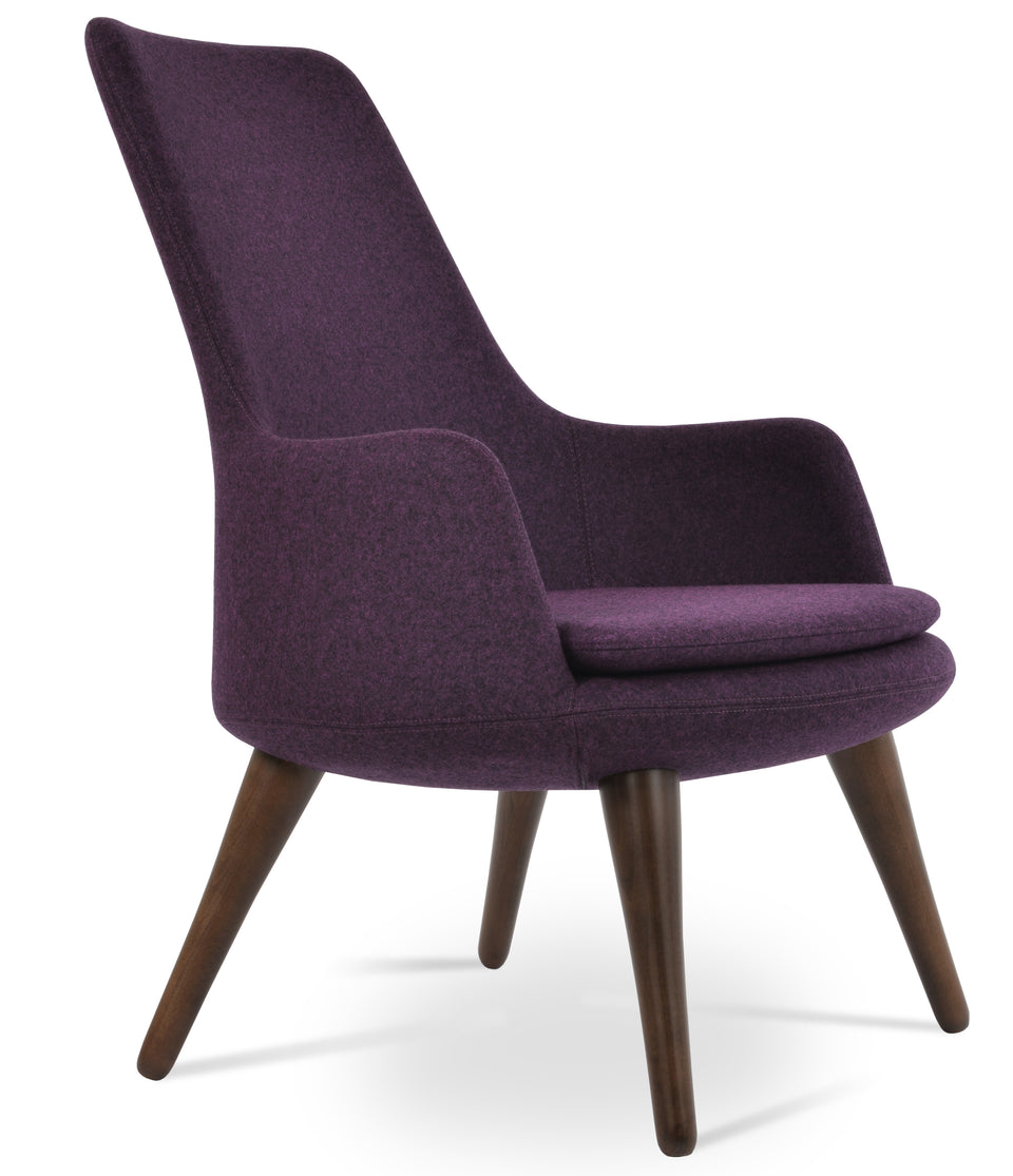 Dervish Lounge High Back 4 Legs Wood.