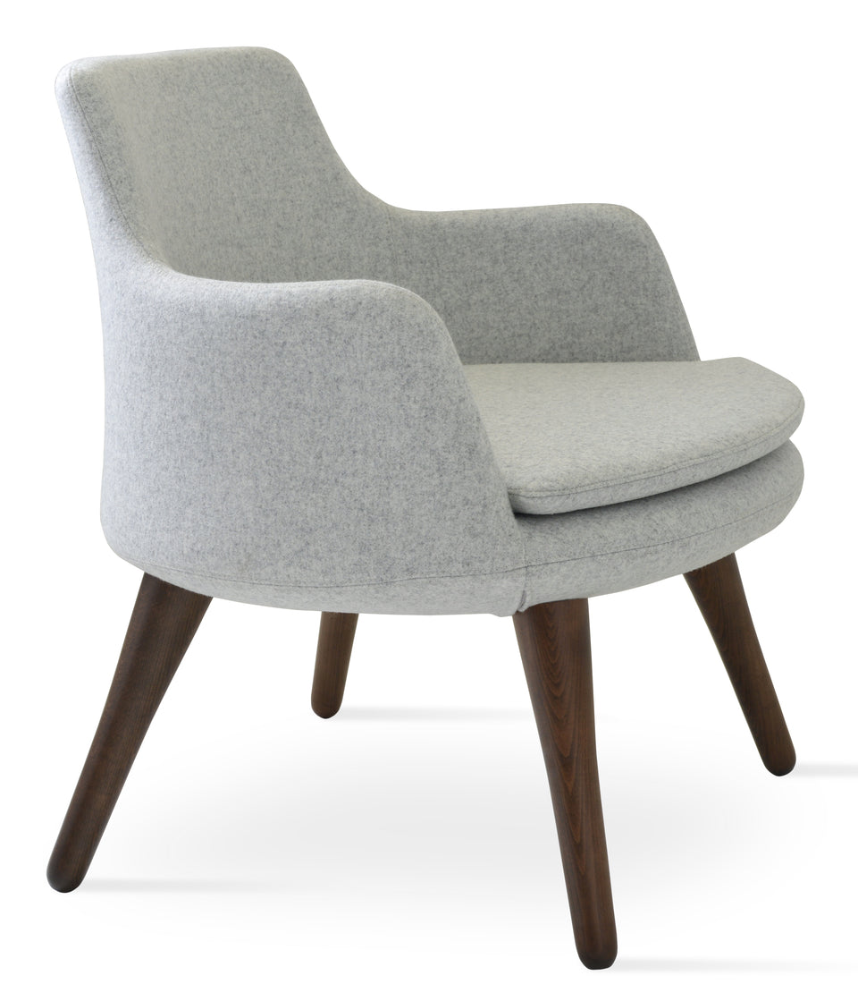 Dervish Lounge Armchair 4 Legs Wood.