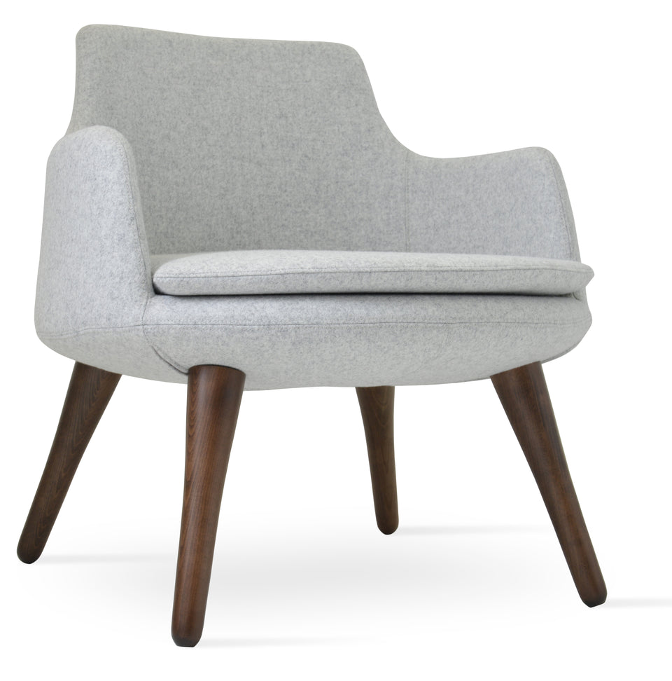 Dervish Lounge Armchair 4 Legs Wood.