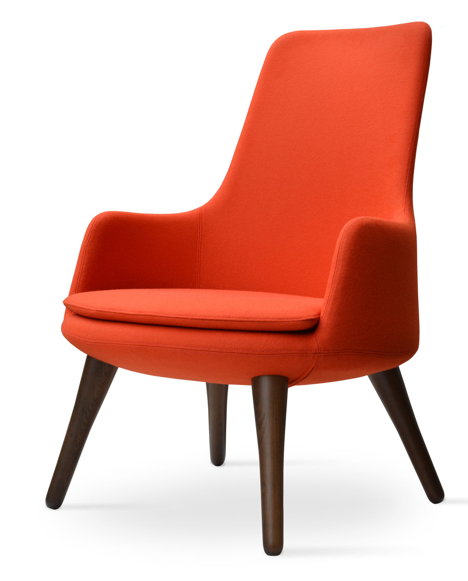Dervish Lounge High Back 4 Legs Wood.