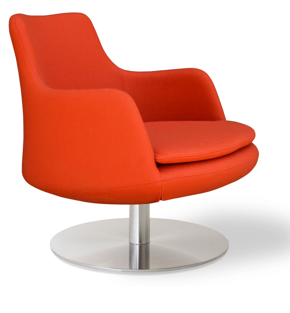 Dervish Lounge Armchair Swivel Round.