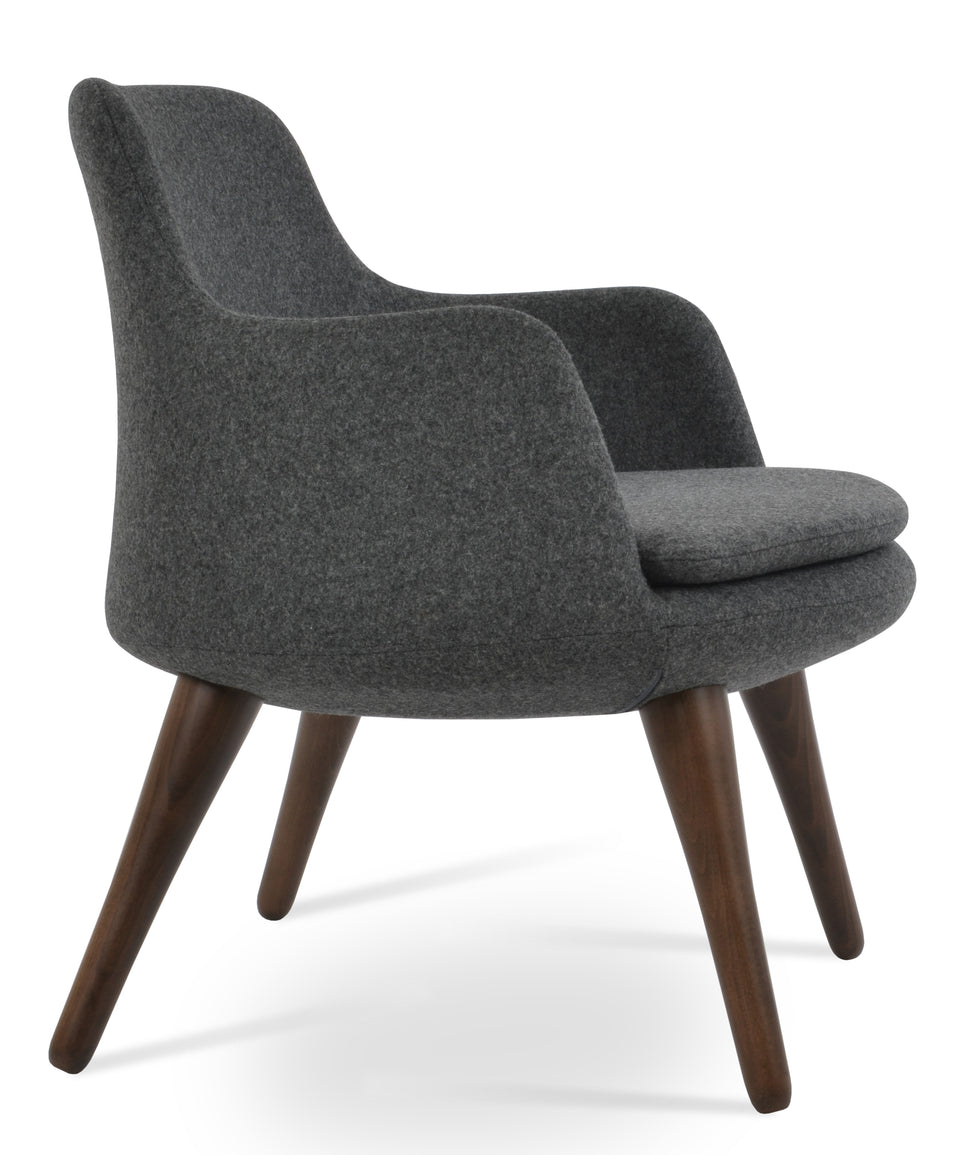 Dervish Lounge Armchair 4 Legs Wood.