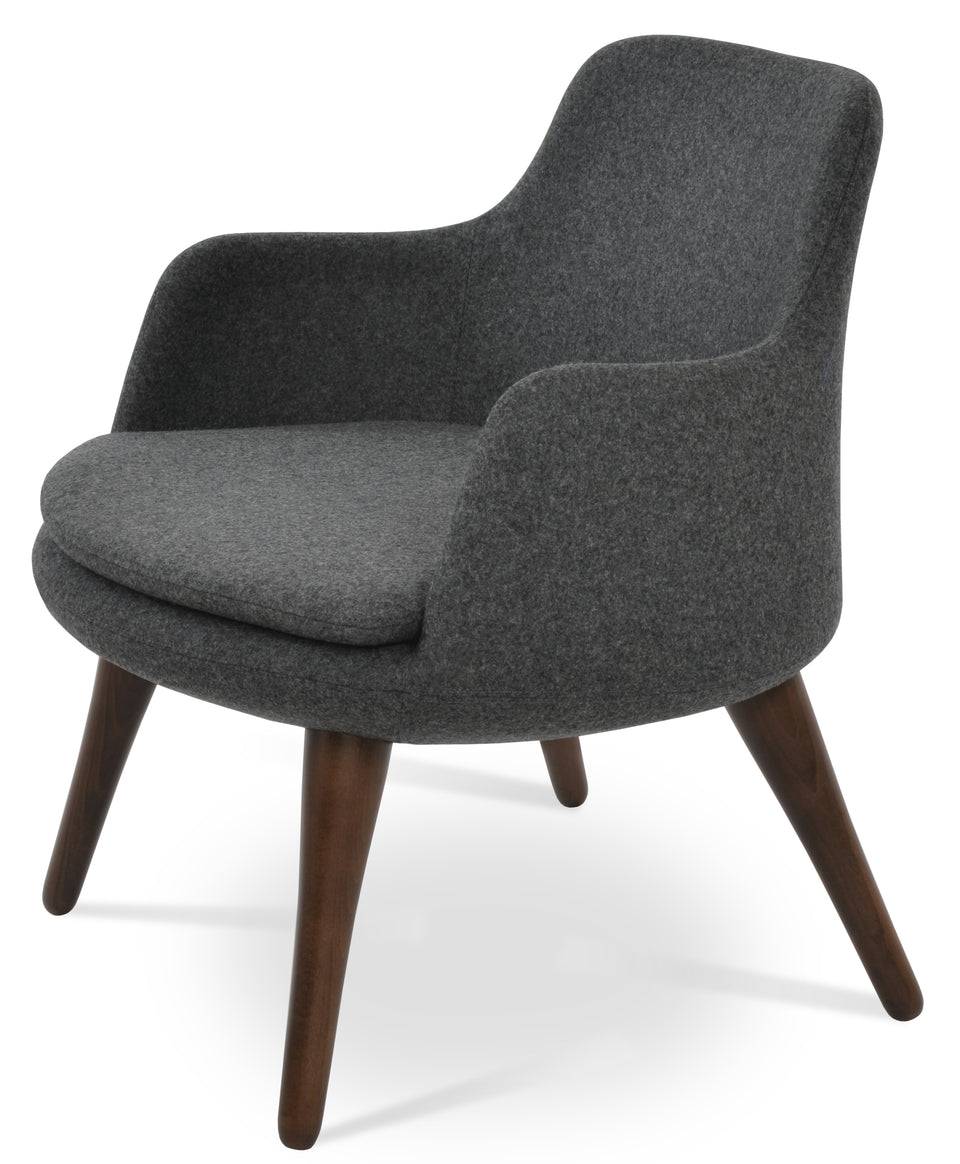 Dervish Lounge Armchair 4 Legs Wood.