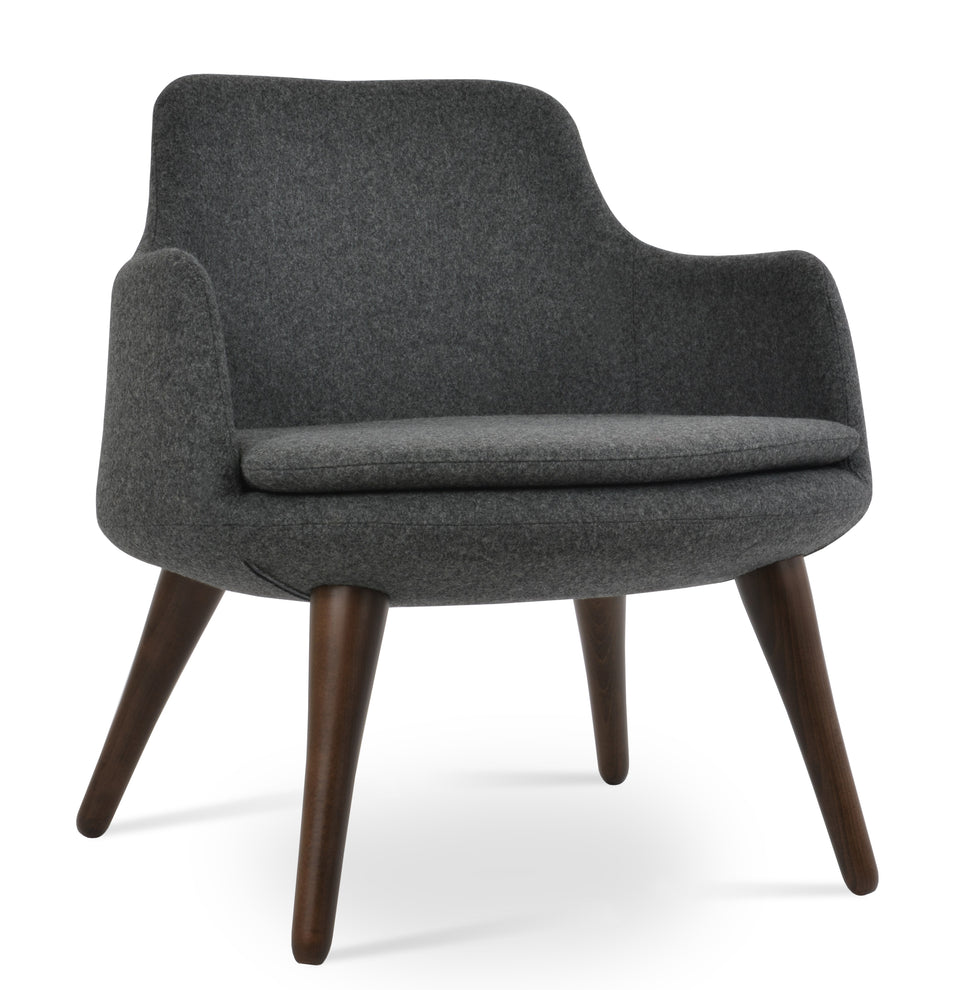 Dervish Lounge Armchair 4 Legs Wood.