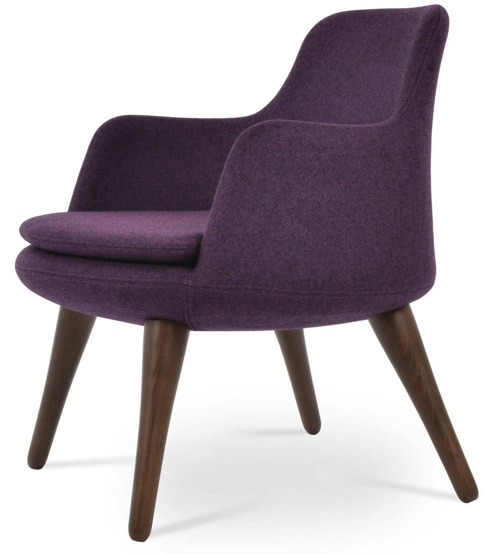 Dervish Lounge Armchair 4 Legs Wood.