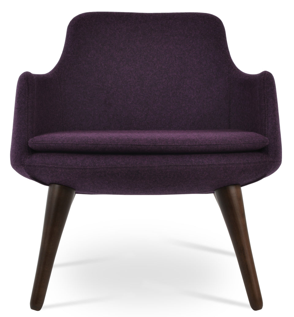 Dervish Lounge Armchair 4 Legs Wood.