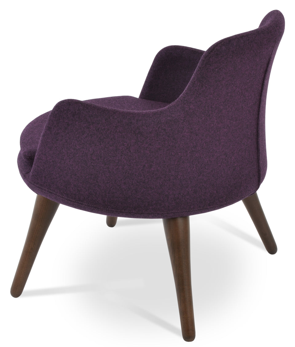 Dervish Lounge Armchair 4 Legs Wood.