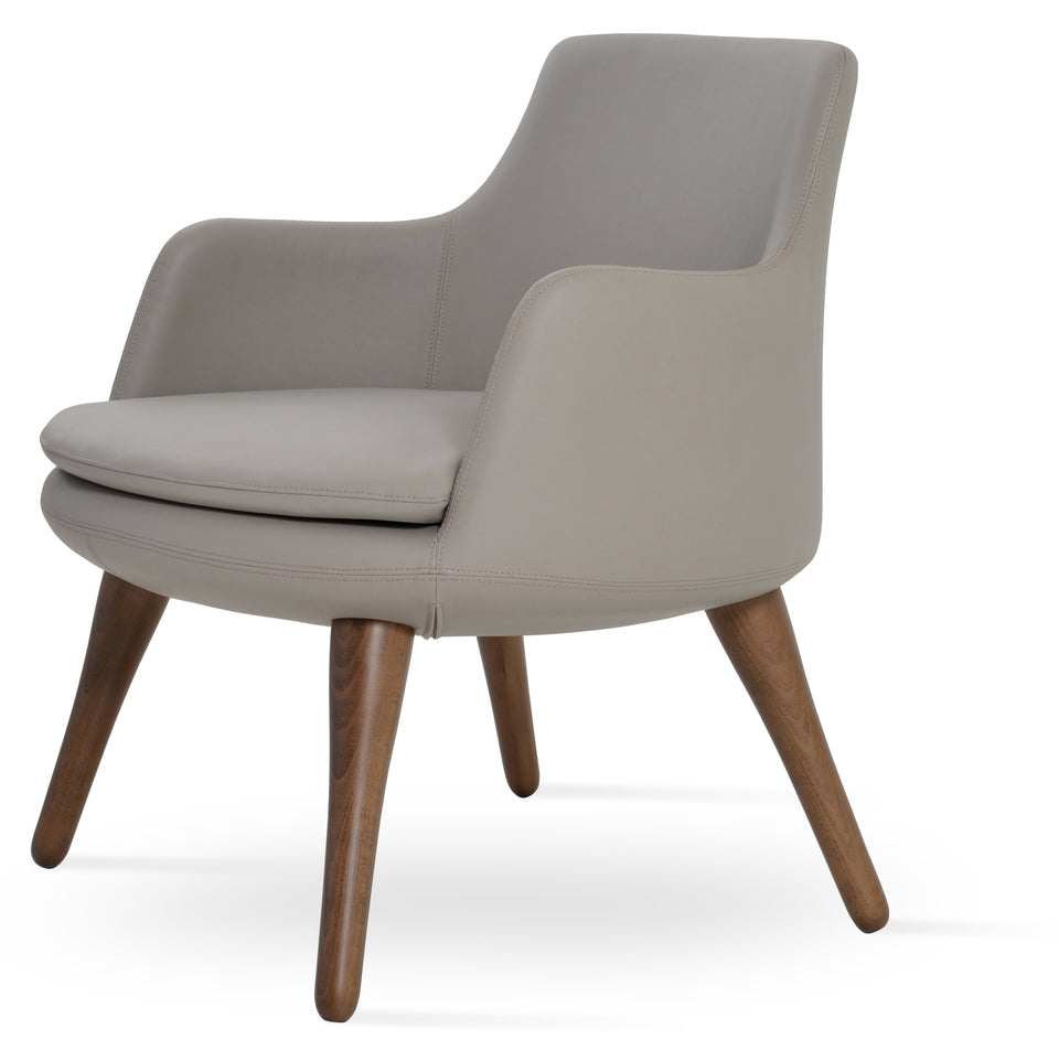 Dervish Lounge Armchair 4 Legs Wood.