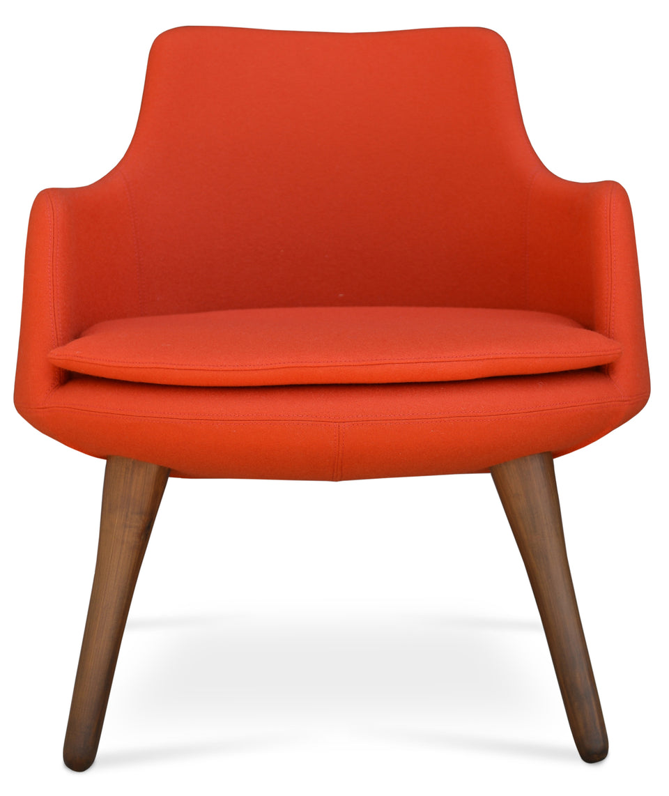 Dervish Lounge Armchair 4 Legs Wood.