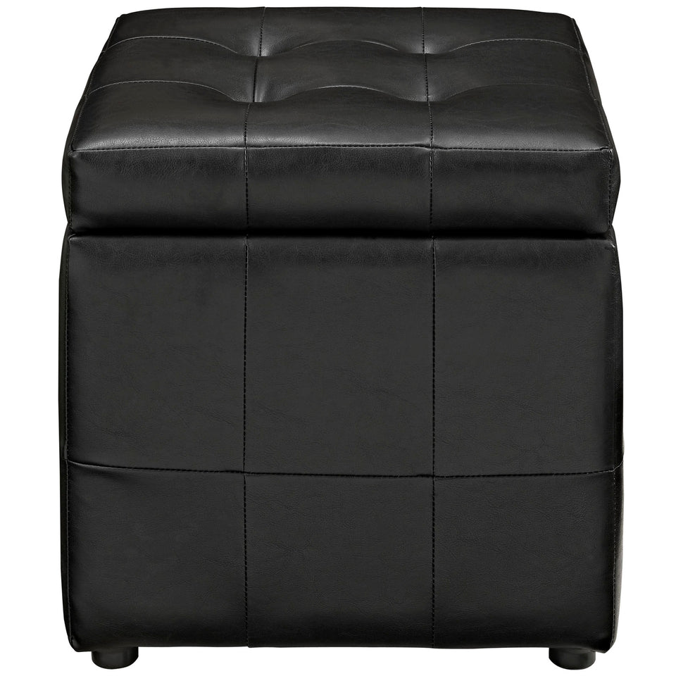Volt Storage Upholstered Vinyl Ottoman.