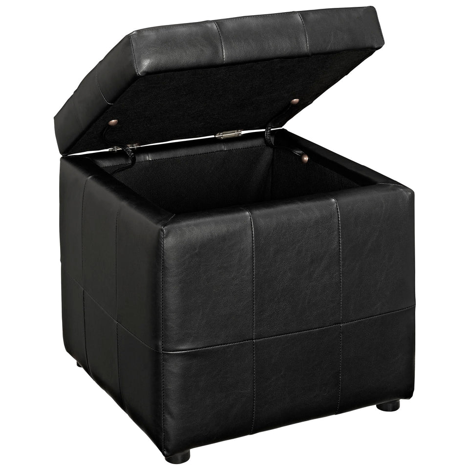 Volt Storage Upholstered Vinyl Ottoman.