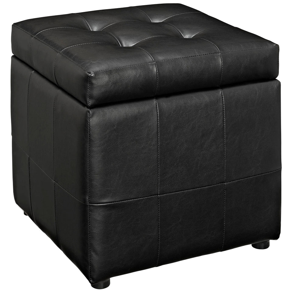 Volt Storage Upholstered Vinyl Ottoman.