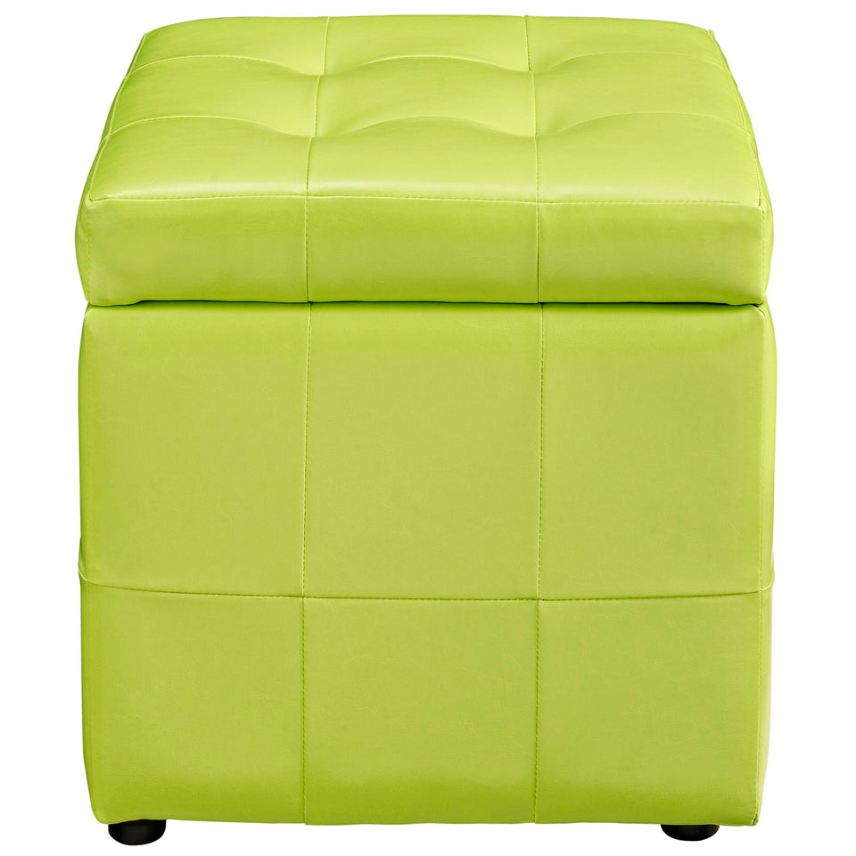 Volt Storage Upholstered Vinyl Ottoman.