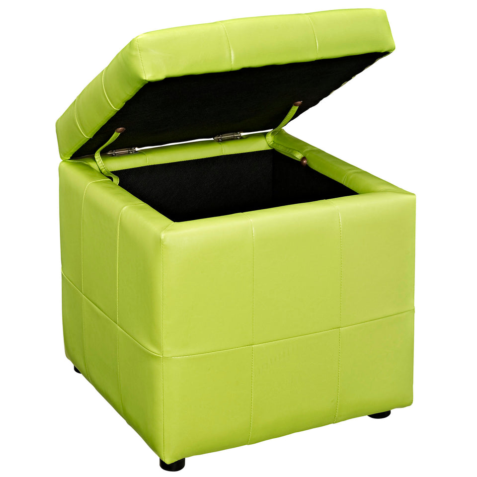 Volt Storage Upholstered Vinyl Ottoman.
