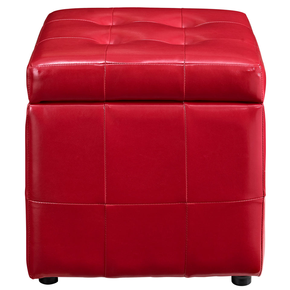 Volt Storage Upholstered Vinyl Ottoman.