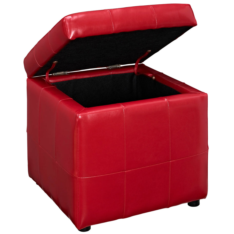 Volt Storage Upholstered Vinyl Ottoman.