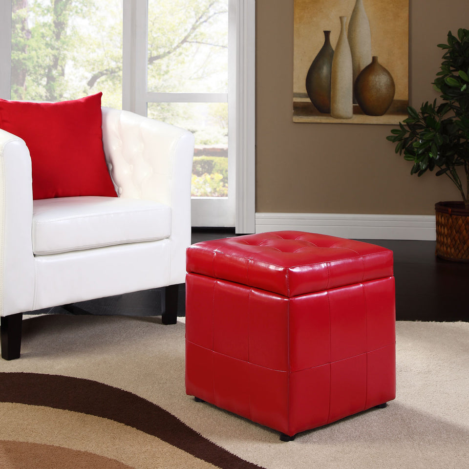Volt Storage Upholstered Vinyl Ottoman.