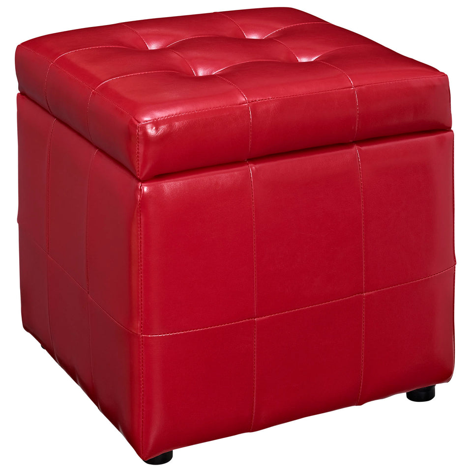 Volt Storage Upholstered Vinyl Ottoman.
