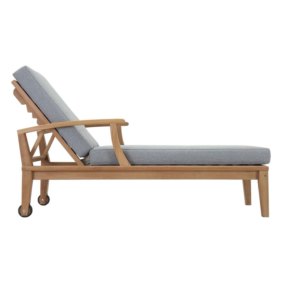 Marina Outdoor Patio Teak Single Chaise.