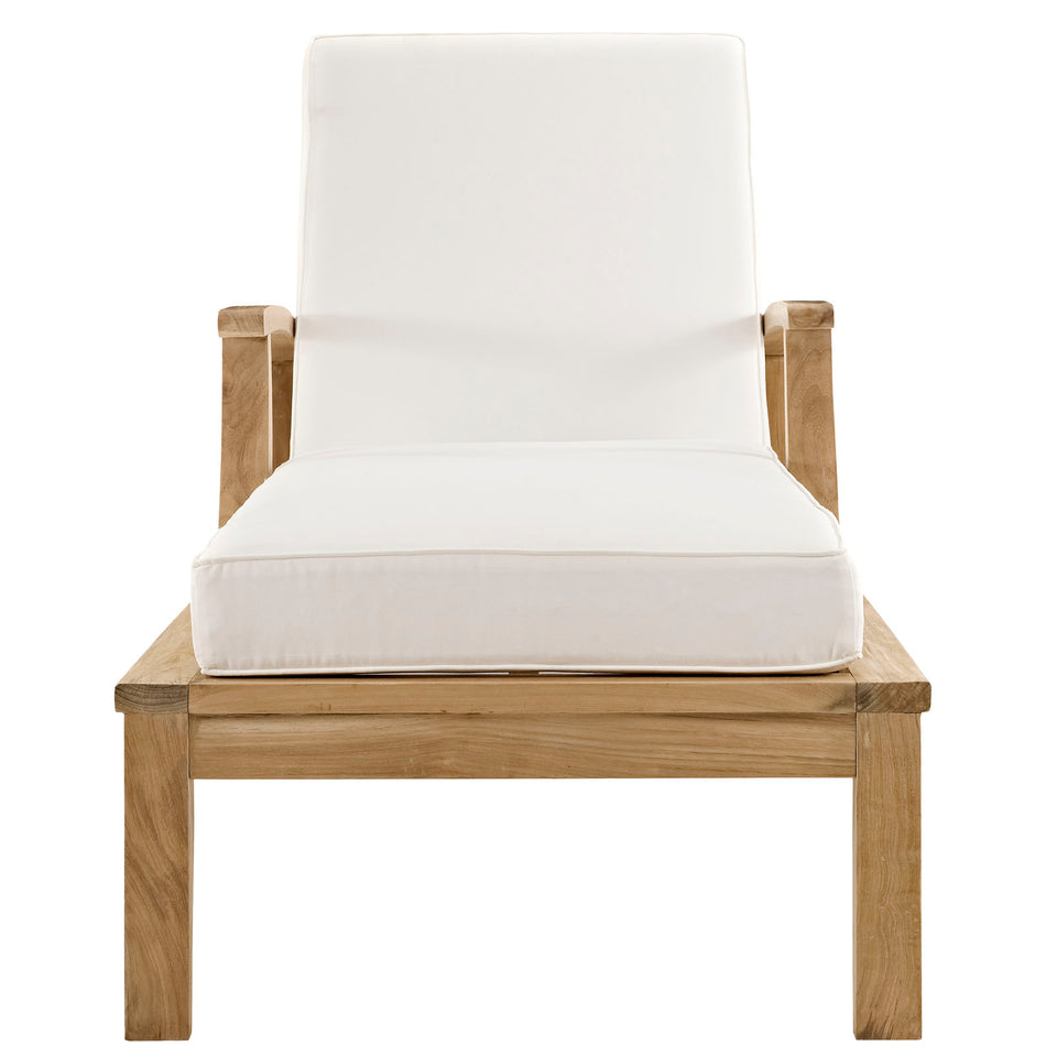 Marina Outdoor Patio Teak Single Chaise.