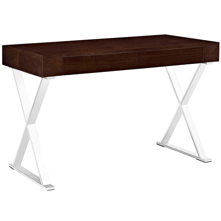 Sector office desk in walnut.