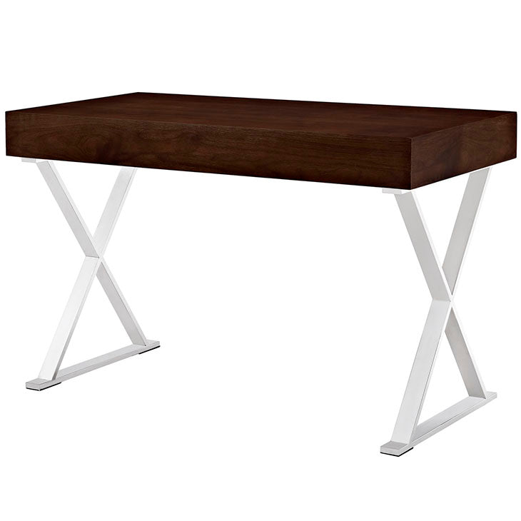 Sector office desk in walnut.