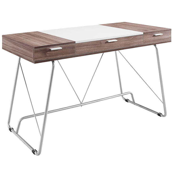 Panel office desk in birch.