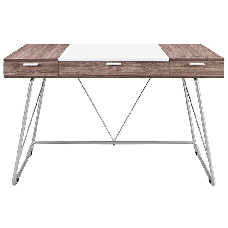 Panel office desk in birch.