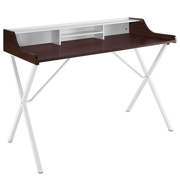 Bin office desk in cherry.