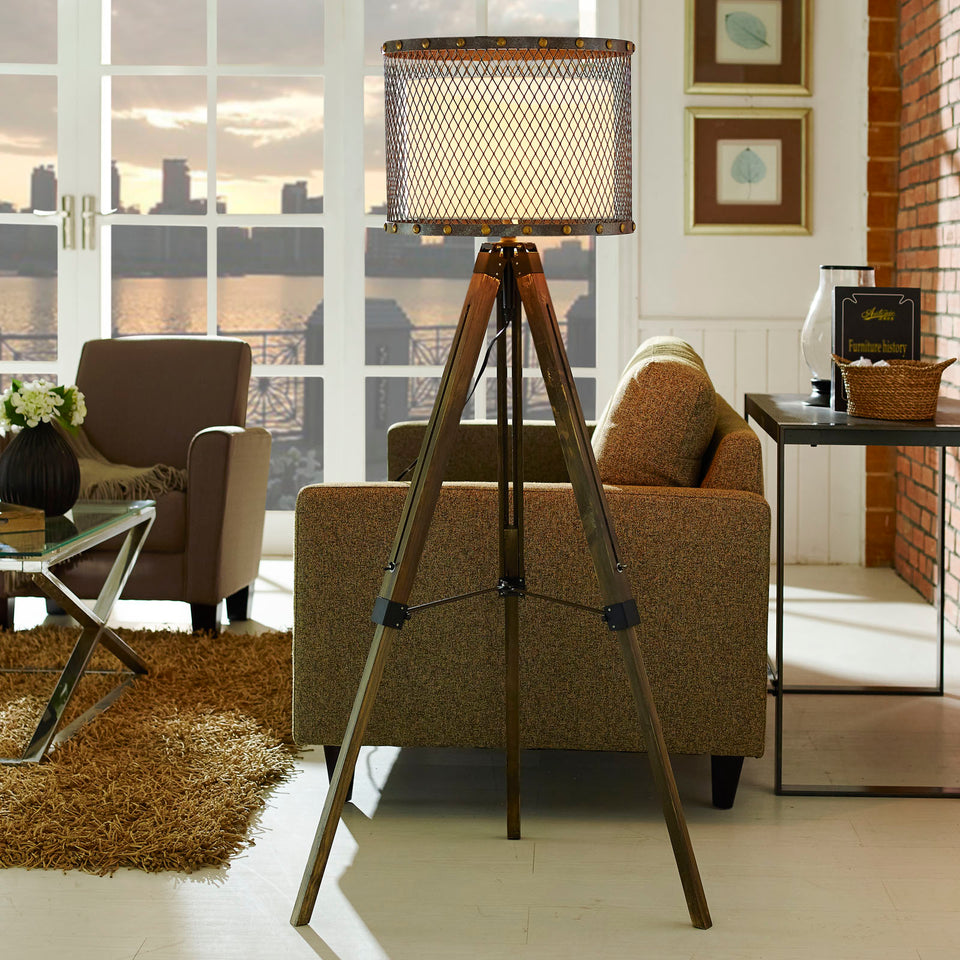 Fortune Floor Lamp in Antique Silver.
