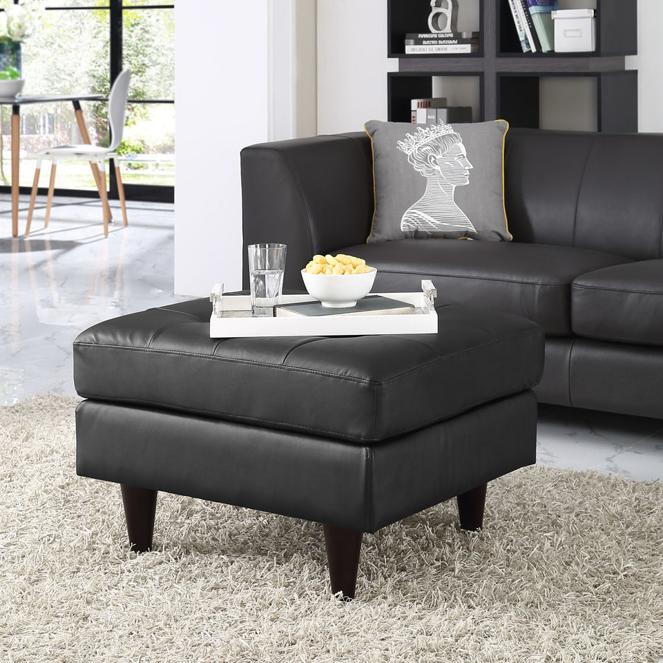 Empress Bonded Leather Ottoman.