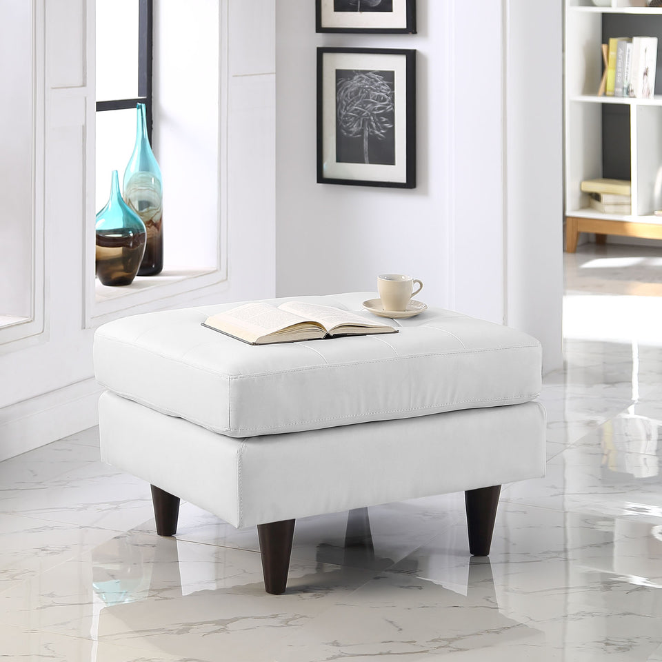 Empress Bonded Leather Ottoman.