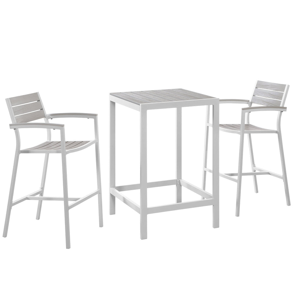 Maine 3 Piece Outdoor Patio Dining Set.